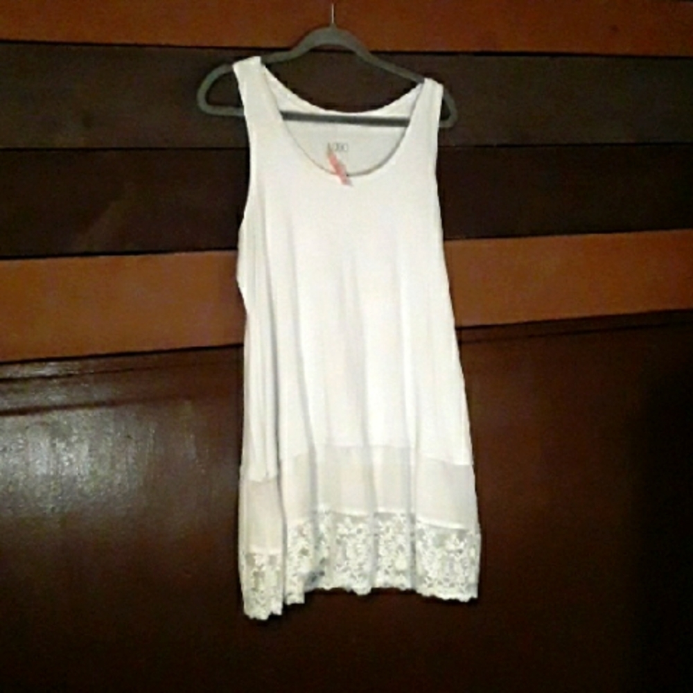 Large LOGO Lori Goldstein Sleeveless Grey Beautiful Layers: Sheer & Lace Nightgo